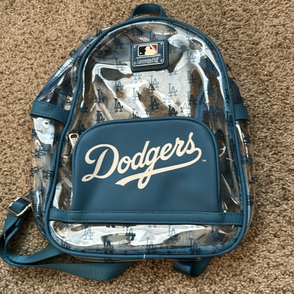 Clear Loungefly Dodgers mini backpack